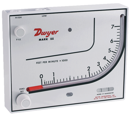 Dwyer Molded Plastic Air Velocity Meter, Series Mark II